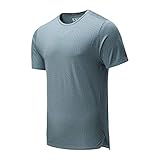 New Balance Men's Q Speed Jacquard Short Sleeve, Light Slate Heather, Medium