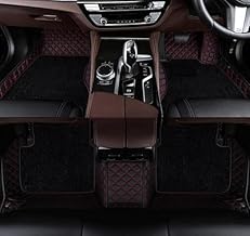 7D Car Mat Full Set for Mahindra XEV 9S Pack One Above || Luxury Leather with Grass Mat Complete Set || 100% Waterproof and Washable Car Floor Mat || Color : (Black Red)