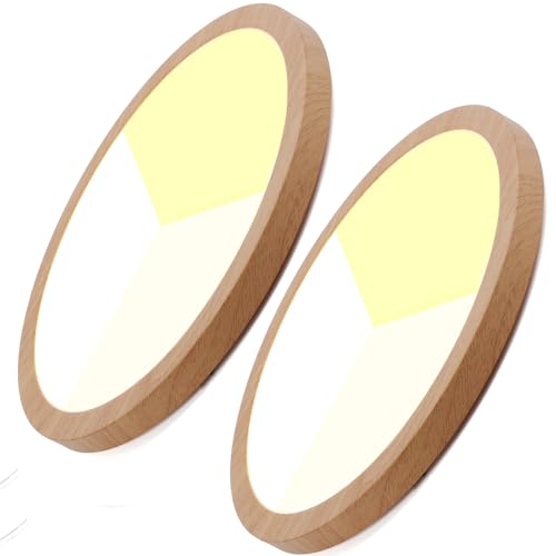 Alpinaluz Pack 2 Plafones LED Efecto Madera