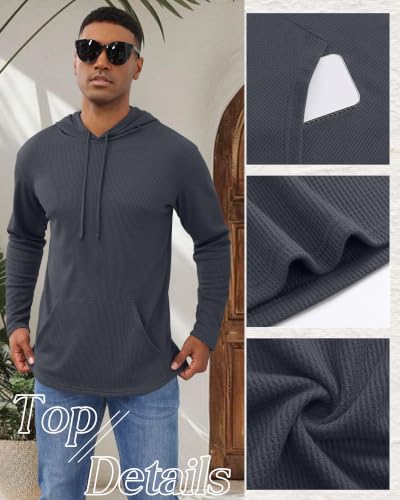 Image of August Alley Big and Tall Men's Waffle Long Sleeve Hoodies