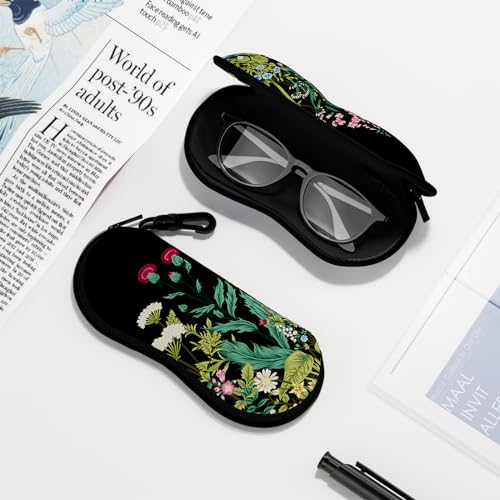 Image of Sunglasses Soft Case, Ultra Light Portable Neoprene Zipper Glasses Case for Men Women