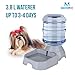 Automatic Dog Water Bowl with Wide Bowl for Dogs Cats Small Pets Under 30 lbs, 1 Gallon 3.8 Liter Capacity Replendish Gravity Waterer with Safety Twist Lock Opening, Dog Food Recipe eBook Included