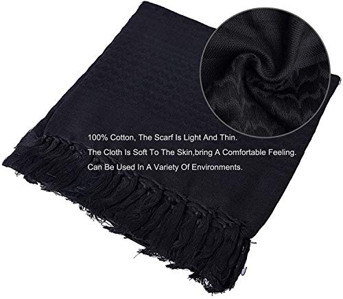 Image of Luxns Military Shemagh Tactical Desert Scarf / 100% Cotton Keffiyeh Scarf Wrap for Men And Women