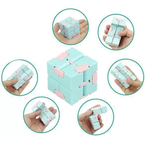 Fidget Toy Cubo Infinito Infinity Cube Antistress No Brasil (Azul)