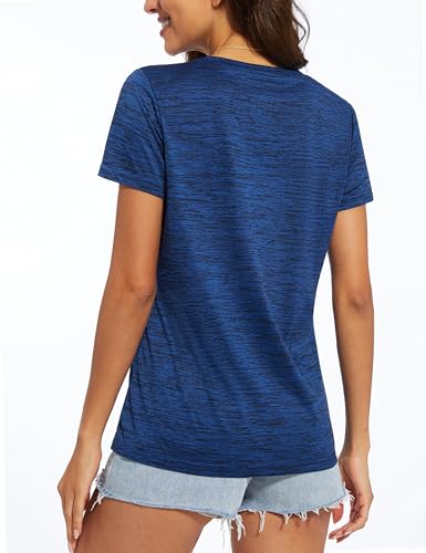 MAGCOMSEN Women's V Neck Workout Shirts Short Sleeve Moisture Wicking Yoga T-Shirts Quick Dry Athletic Tops2