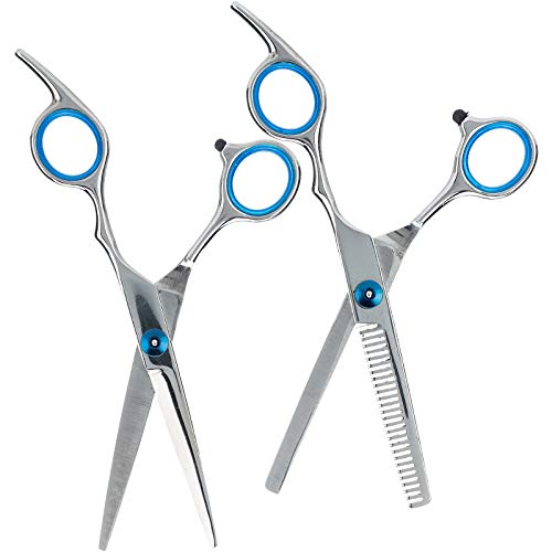 Friseurscheren Set Profi, Ankunft in 10 Arbeitstagen, Haarschere Set 2 Stück Zahnschere und Flachschere Set für Damen und Herren Cover