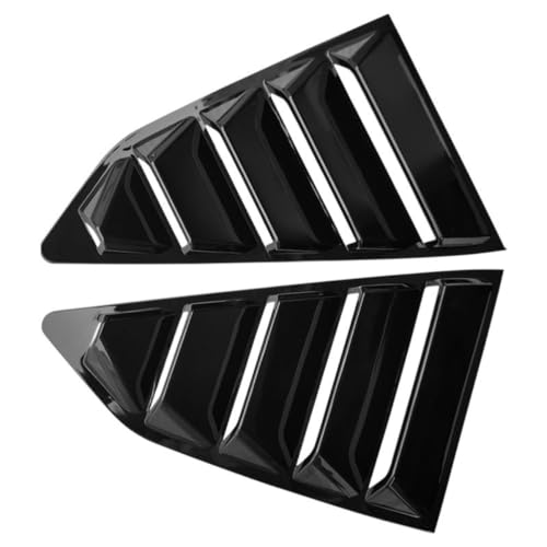 Wangcmcol for Chevy for Camaro 2016-2022 Quarter Rear Window Louvers Cover Rain Shield Gloss Black ABS Plastic