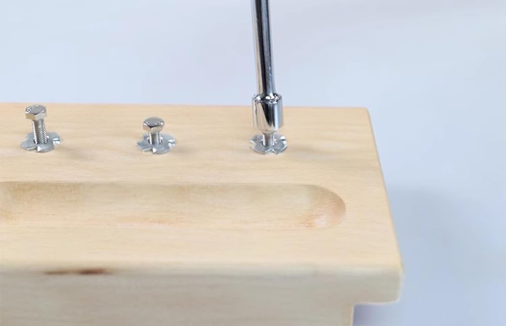 Montessori Innensechskantschraube Feinmotorik Lehre AIDS, Holz sensorisches Kleinkind Schraubwerkzeug