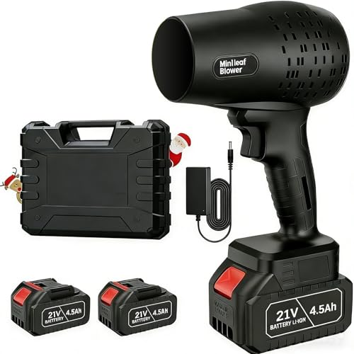 Leaf Blower Cordless with Battery and Charger,21V Electric Handheld Leaf Blower, 950000RPM Powerful Fan with Adjustable Speed, Lightweight Blower for Patio, Lawn, Blowing Leaves and Snow(Black)