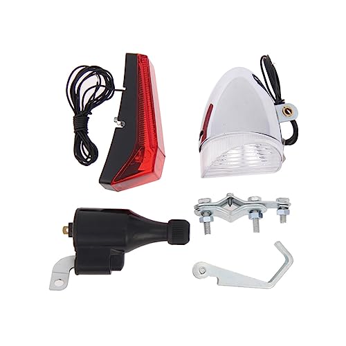 Yardwe Rechargeable Bike Lights Friction Dynamo Headlight Rear Light Charging High Visibility for Mountain Biking Easy Installation with Complete Wiring Included