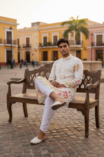 Image of Trustous Men's Printed Kurta Dhoti Set Traditional Ethnic Wear for Festivals & Weddings | Men's Stylish Printed Kurta with Dhoti Set | Traditional Indian Ethnic Wear for Men