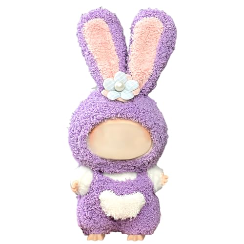 GNHG Kleidung für 17 cm große Labubu,passend für 17 cm große Puppen, Lila Hasenkostüm