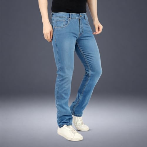 Image of Men's Premium Straight Fit Jeans | Cotton Rich Breathable Denim Pants for Men | Comfortable Regular Wear Casual Jeans