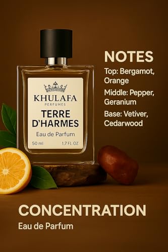 Image of Terre D Harmes Inspired Perfume for Men | Earthy & Woody Eau de Parfum with Orange, Vetiver & Cedar | Sophisticated & Long-Lasting Scent | Ideal for Work | Gift for Him | 50ML