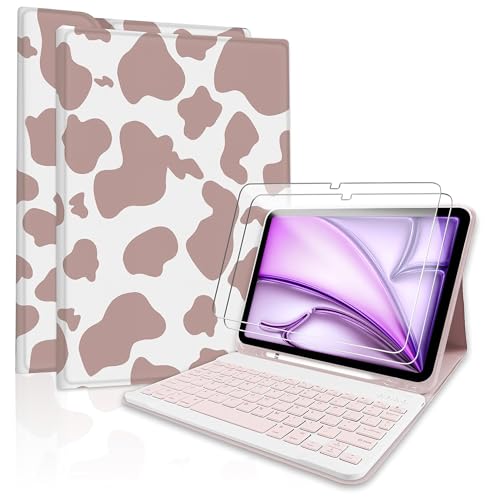 TopPerfekt iPad Air11�C���`M2 2024/M3 2025Bluetooth�L�[�{�[�h�P�[�X 2�p�b�N �d�x9H�����K���X Pro 11 (��4����A��3����A��2����A��1����2022/ 2021/2020/2018) iPad A