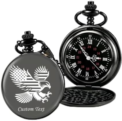 Custom Pocket Watch Personalized Engraved Photo Text Vintage Watc...