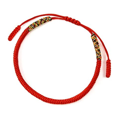 QianSiLi Good Luck Handmade Bracelets, Tibetan Woven Red String Bracelets, Adjustable Rope Charm Personalised Bracelet for Women, Men, Best Friend, Girls, Baby, Couple, Friendship Cover