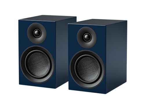 Pro-Ject Speaker Box 5 E Carbon - Altavoz de estantería de referencia, 2 vías, bajo de carbono de 5 pulgadas, carcasa de MDF resistente, incluye cubierta de altavoz (azul)