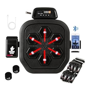 Smart Music Boxing Machine, Bluetooth Boxing Punching Game, Musical Workout Equipment, Wall Mount Home Trainning Boxing Target for Adult Kids with Storages, Gloves, Wristband Smart Music Boxing Machine Bluetooth Boxing Punching Game Musical Workout Equipment Wall Mount Home Trainning Boxing Target for Adult Kids with Storages Gloves Wristband