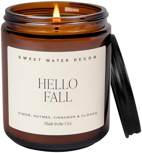 Sweet Water Decor Hello Fall Soy Candles - Fall Candle with Hot C...