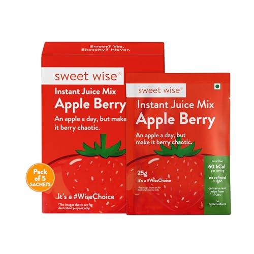 Image of Sweet wise Instant Juice Mix- Apple Berry 125gm| Natural Juice Powder| No refined sugar| No Artificial Preservatives