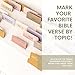 Verse & Vow Topic Bible Tabs, Mark Your Favorite Verses by Topic, 150 Tabs, 24 Topics (5 Tabs per Topic) Plus Full Page of Blank Bible Tabs, Prayer Bible Tabs, Bible Journaling Supplies