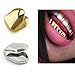 Comidox 3Pcs Gold Plated Hip Hop Single Teeth Grillz Caps Top Bottom Dental Grill