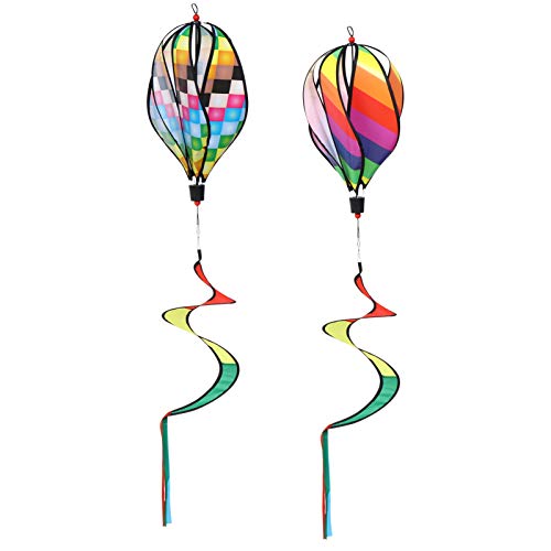 Hemoton 2Pcs Girador de Vento Natal Natal Pendurado Espiral Colorido Moinho de Vento Arco-Íris Balão