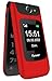 Funker C200 Comfort 4G - Teléfono móvil 4G Volte de Tapa para Mayores, Botones y Teclas Grandes, fácil de Usar, botón SOS, USB-C, 3 memorias directas, Bateria 1000mAH (Rojo)