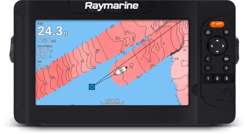 Image of Raymarine Element 7 HV - 7'' Chart Plotter with Chirp Sonar, HyperVision, Wi-Fi, GPS, HV-100 transducer, Lighthouse North America Chart, Black (E70532-05-102)