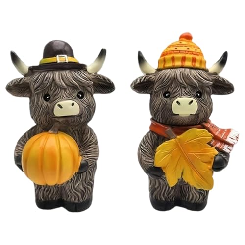 Statues de vache en résine automne déco table Thanksgiving x2 - 2
