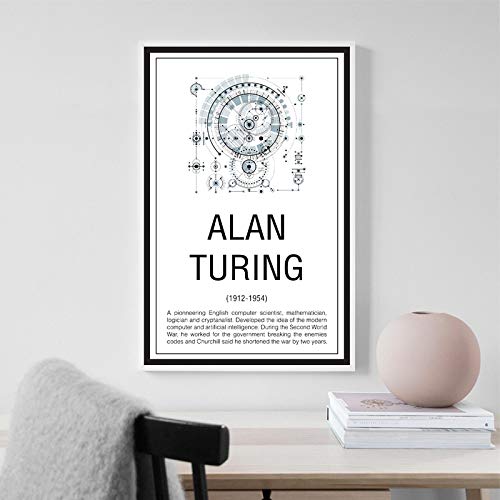 Toile mathématique Alan Turing décoration murale pour salle d'étude et salon