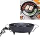 Qcwwy 2-in-1-Elektro-Grill-Hot-Pot Im Koreanischen Stil, Elektrischer Hot-Pot, Antihaftbeschichtet, Runder Topf, Elektrischer Kreisförmiger Elektrischer Kochtopf für den Innen- und