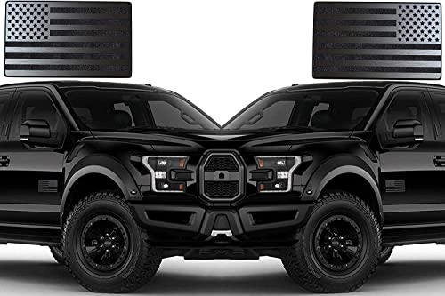 Image of Magnet American Black Flag Reflective Auto Decal for Cars Trucks, 2pcs Forward and Reverse Set (5 inchx3 inch, Black)