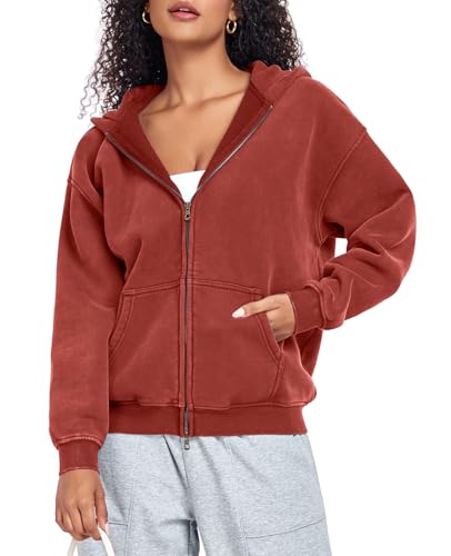 Sweat Y2k femme HOUZONIY contre le froid de l'automne avec zip et polaire douce