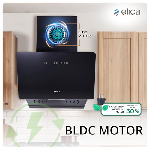 Image of Elica 75cm 1400 m3 /hr BLDC Filterless Autoclean Vertical Kitchen Chimney | Twin Suction Inlets| 15 Years Motor & 5 Years Comprehensive Warranty| KITTY FL 750 BLDC HAC LTW MS NERO |Black| Motion Sensor