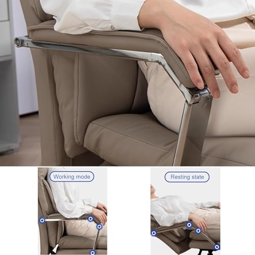 Ergonomic Executive Office Chair with Lumbar Support, Adjustable High Back Recliner Gaming Chair, Footrest & Metal Armrests for Home Office & Gaming Setup - Image 5