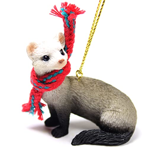 Ferret Tiny Miniature One Christmas Ornament - Delightful!
