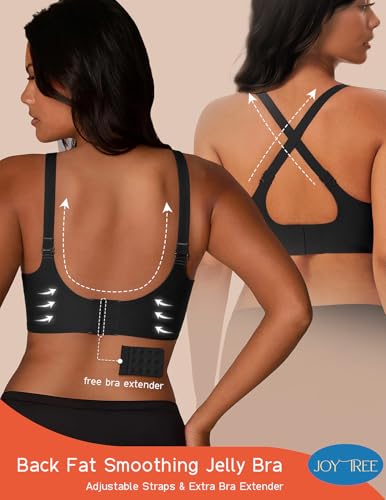 Image of JOYTREE Silky Bras for Women No Underwire V Neck Bralettes for Women Cloud Feel Everyday T Shirt Bra with Extender