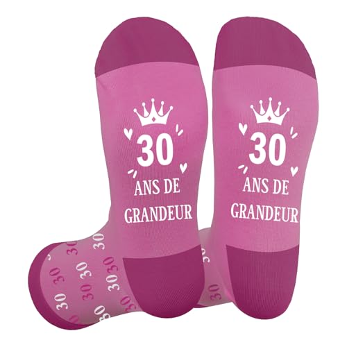 Gishnia Cadeau 30 Ans Femme - Cadeau 30 Ans Femme Anniversaire Noël Original Utile,Chaussettes Drôle, Anniversaire 30 ans pour Tata Sœurs Amies Filles Collègues Nounou