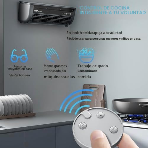 Enfriador de aire montado en pared con carga Qi, ventilador portátil para el hogar y la oficina, 3 velocidades de refrigeración silenciosa, fácil instalación sin perforación, diseño elegante para