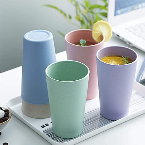 Yapullya 20 Oz Unbreakable Drinking Cups, Wheat Straw Reusable Eco-Friendly Healthy Tumbler Set For Adult, Dishwasher & Microwave Safe Tea Milk Juice Coffee Water Glass Cups, Set Of 5. #TOP1