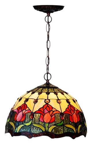 Pendant light tulipe rouge 12" luminaire de plafond pour couloir restaurant