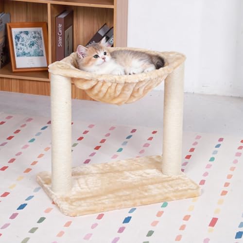 Torre para gato 17" con hamaca y rascador sisal interior miniatura 1