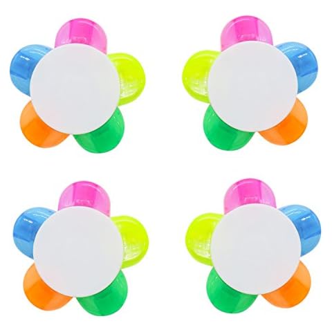 Pomeat Flower Shape Fluorescent Watercolor Pen Petals Highlighters, 4 Park Cover