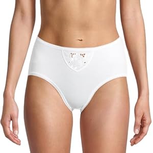 Speidel 5er Pack Damen Hüftslips Noelle – 100% Baumwolle Feinripp, Sanfte elastische Spitze, Nahtlos, Weicher Komfort – Bequeme und unsichtbare Passform, Maschinenwäsche & Trockner geeignet (46 Weiß)