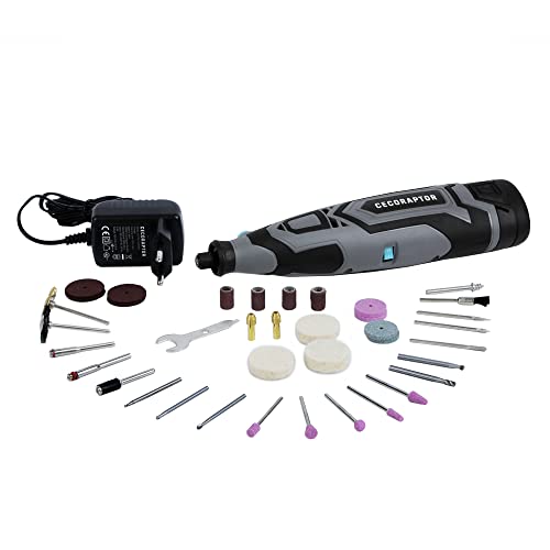 Cecotec Multiherramienta Rotativa de Precisión CecoRaptor Perfect Polish&Sand 1200 Ultra. Batería 12V y 1500 mAh, Velocidad sin carga 25000 rpm, Autonomía 60 min, Kit 60 Accesorios