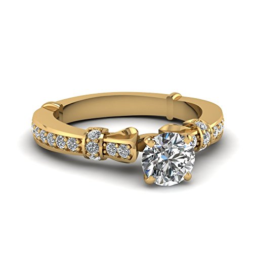 Bague de bande inclinée pierre précieuse ronde, anneau de fiançailles femme 47-70