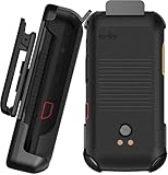 Holster for Sonim XP3plus 5G Flip Phone (XP3 Plus X320, 2025), Nakedcellphone [Rotating/Ratchet] Belt Clip Holder Case with Secure Latch - Black