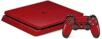 Skin Premium - Adesivo Fibra de Carbono, Vermelho, Sony Playstation 4 Slim